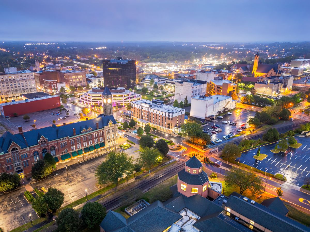 Downtown Cityscape at blue hour, Springfield, OH